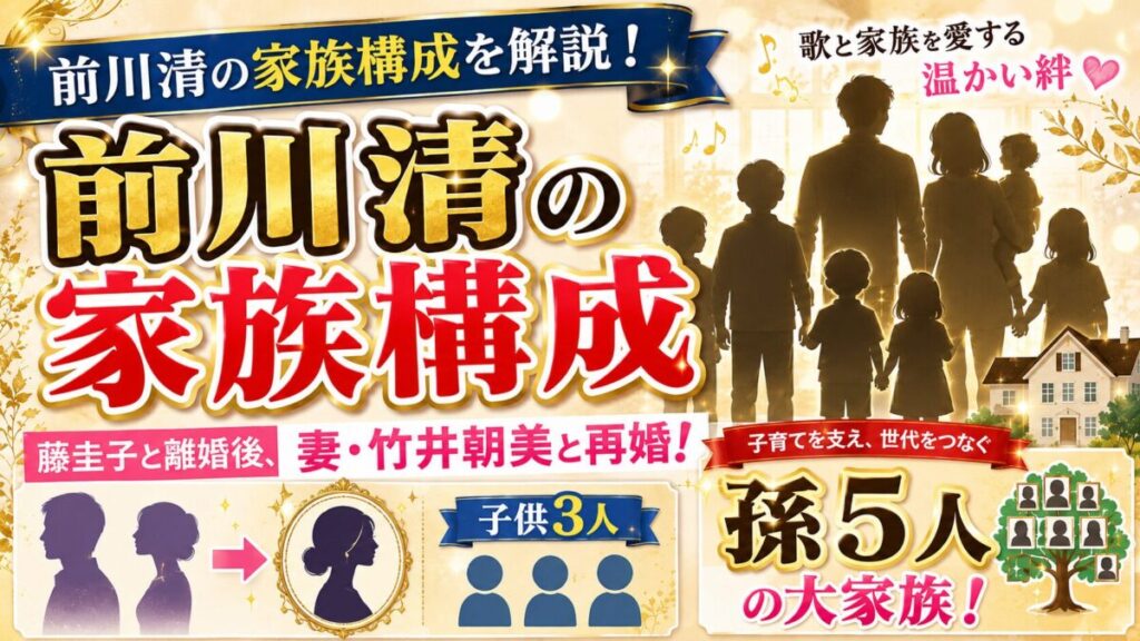 前川清の家族構成を解説！藤圭子と離婚後に妻・竹井朝美と再婚し子供3人・孫5人の大家族