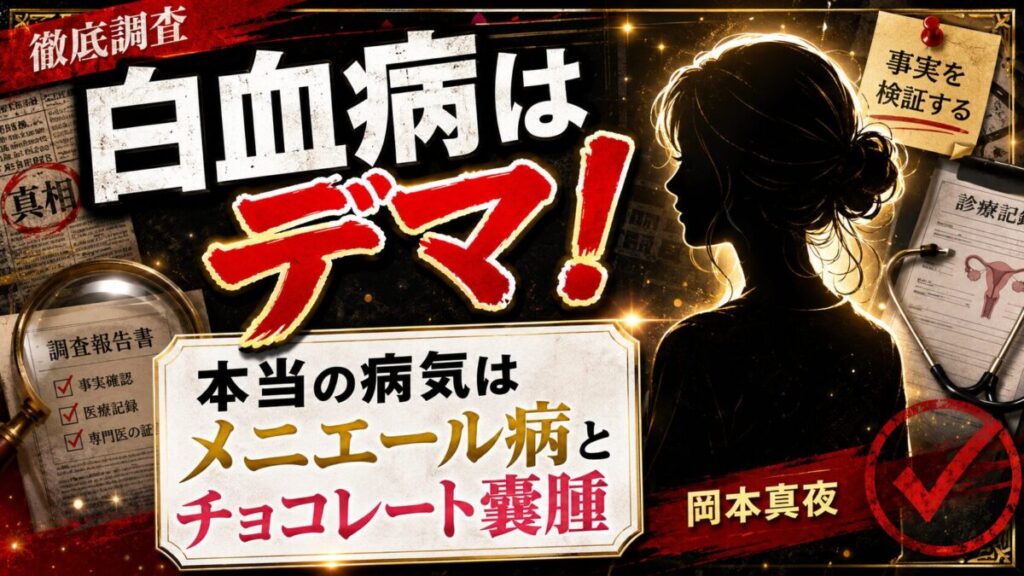 岡本真夜の白血病はデマ！本当の病気はメニエール病とチョコレート嚢腫