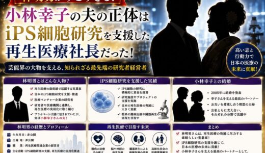 林明男がすごすぎる！小林幸子の夫の正体はiPS細胞研究を支援した再生医療社長だった