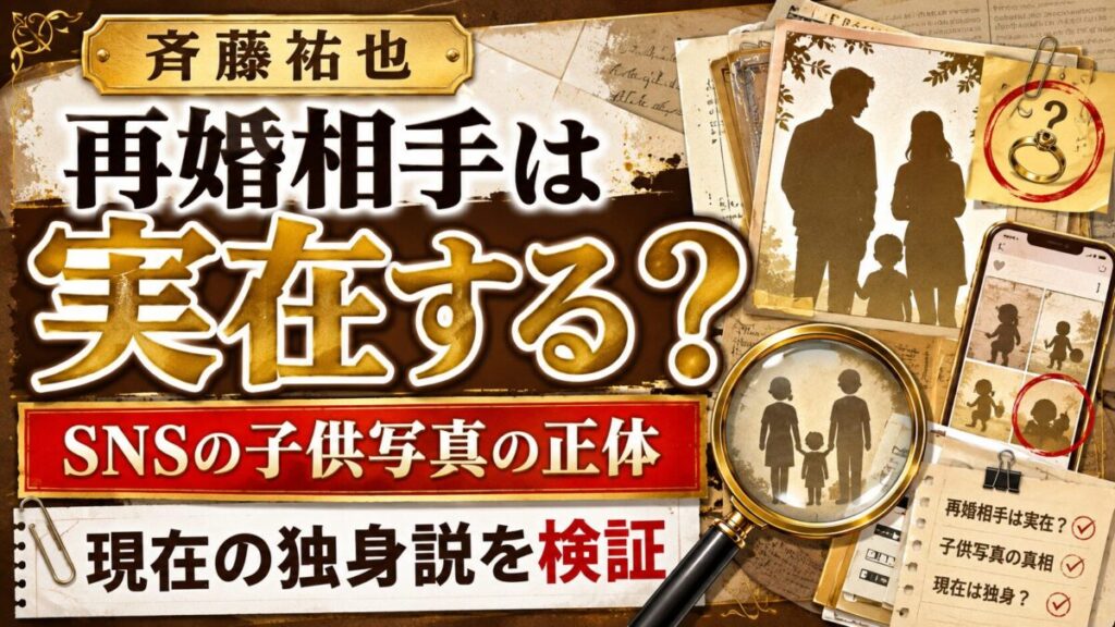 斉藤祐也の再婚相手は実在する？SNSの子供写真の正体と現在の独身説を検証