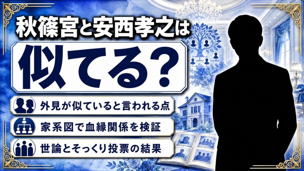 秋篠宮と安西孝之が似てる？画像×家系図で徹底検証――外見・血縁・世論まとめ