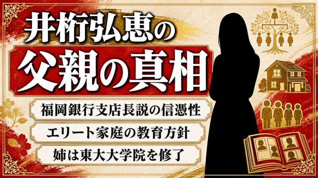 井桁弘恵の父親の真相｜福岡銀行支店長説の信憑性とエリート家庭の教育方針