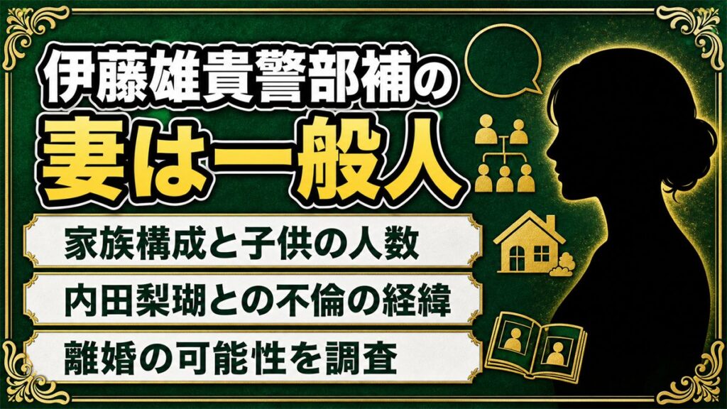 伊藤雄貴警部補の妻は一般人！家族構成や子供と離婚の可能性を調査