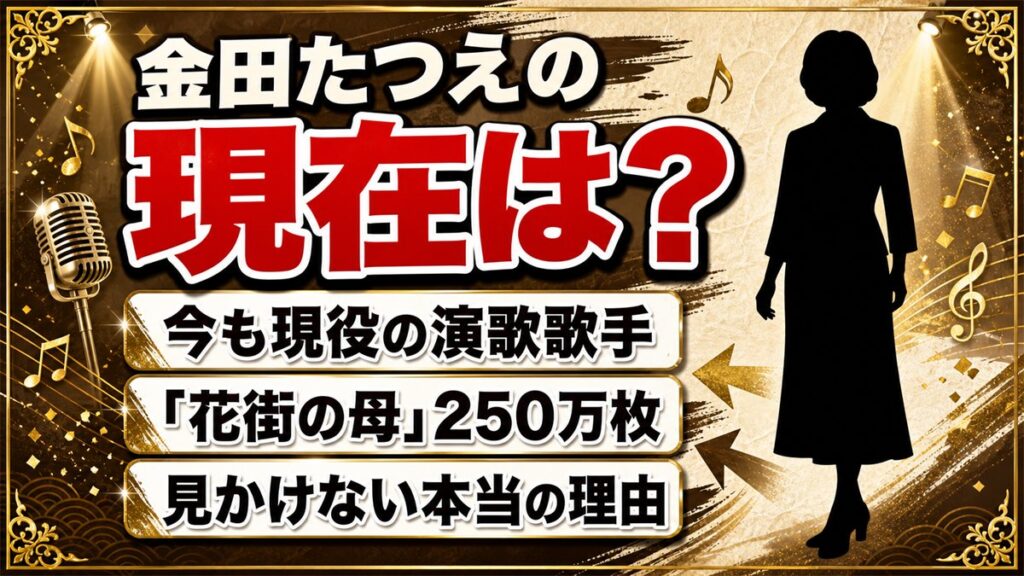 金田たつえの現在は今も現役の演歌歌手!テレビで見かけなくなった本当の理由