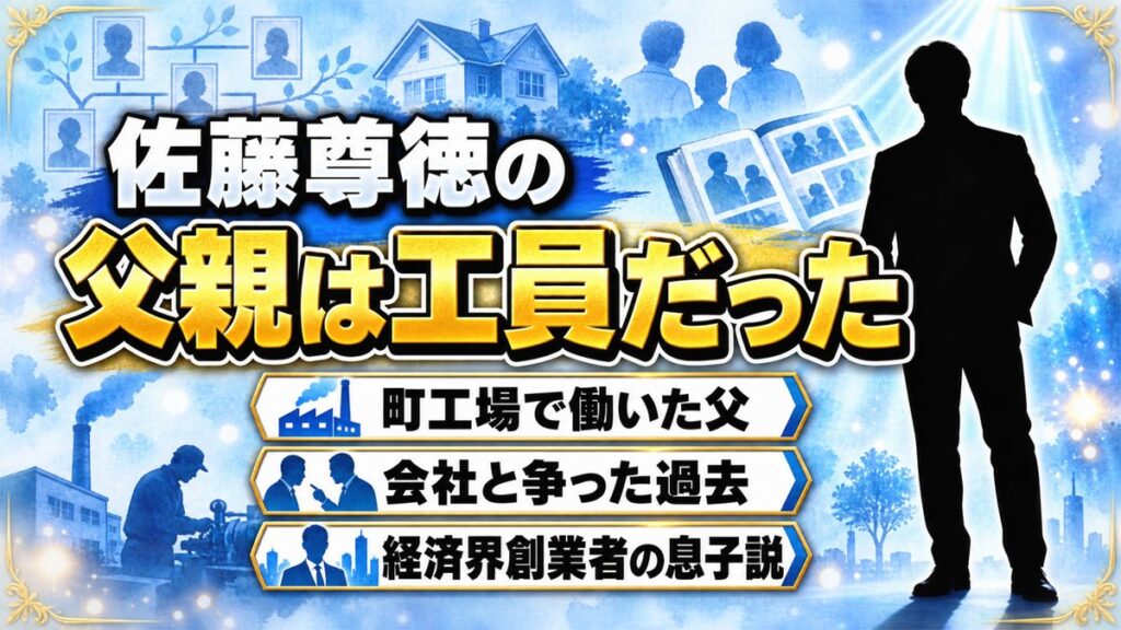 佐藤尊徳の父親は町工場の工員！経済界創業者の息子説が広まった理由とは？