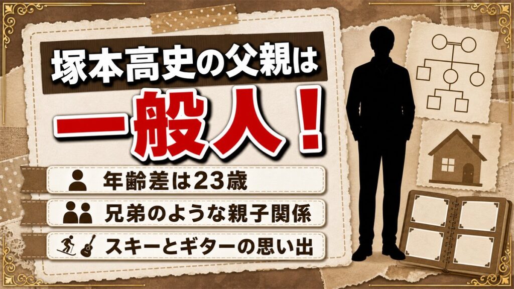 塚本高史の父親は一般人！23歳差で兄弟のように過ごしたスキーとギターとは